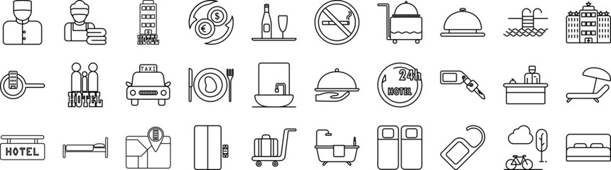 Hotel icons collection vector illustration design