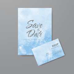 Wedding invitation with abstract watercolor background