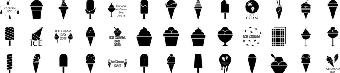Ice cream icons collection vector illustration design