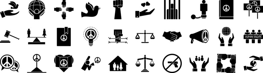 Human rights icons collection vector illustration design