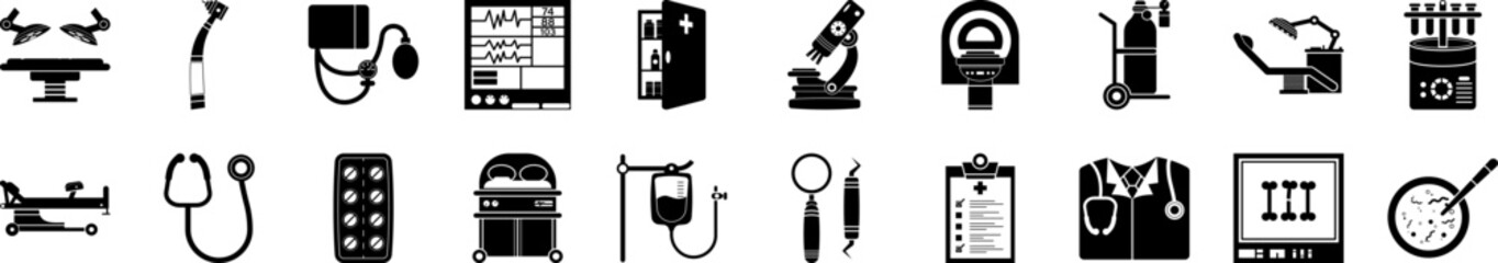 Medical instruments icons collection vector illustration design
