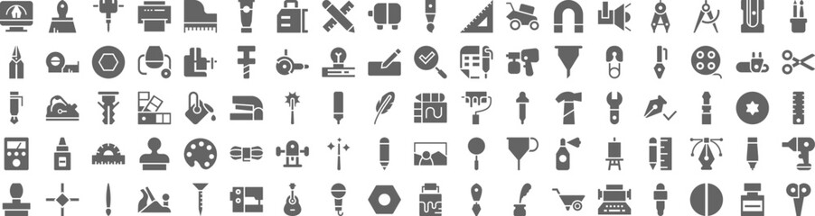 Materia flat tools icons collection vector illustration design