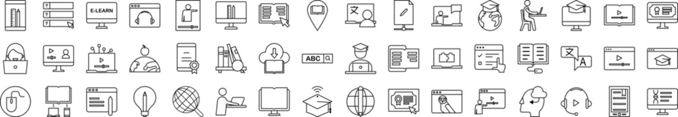 Online education icons collection vector illustration design