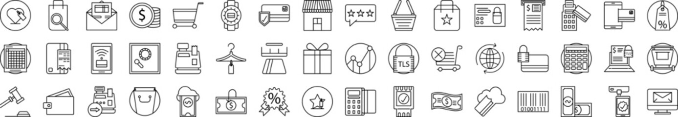 Online shopping icons collection vector illustration design
