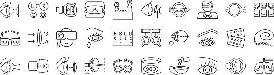 Ophthalmology icons collection vector illustration design