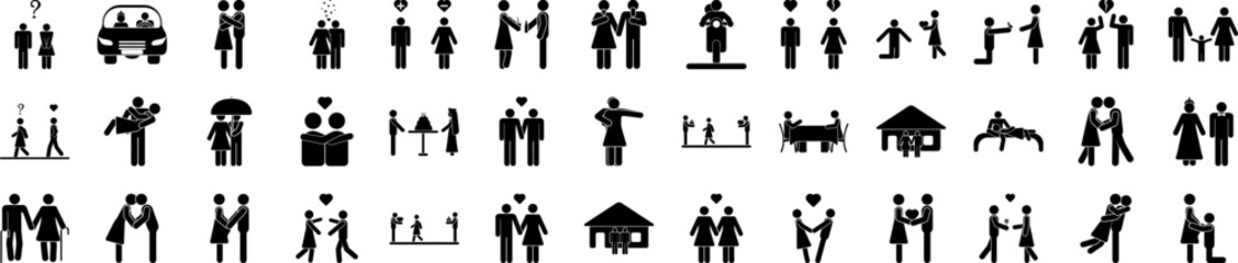 People in love icons collection vector illustration design