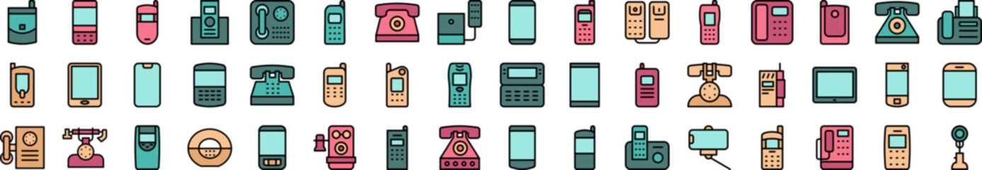 Phone icons collection vector illustration design