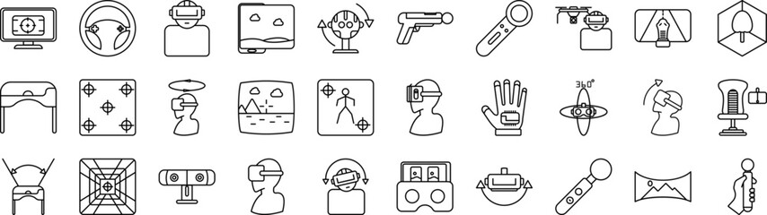 Virtual reality icons collection vector illustration design