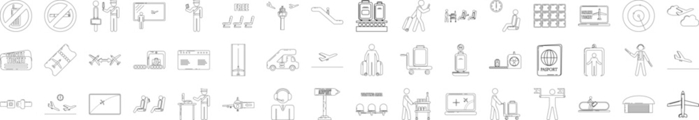 Airport icons collection vector illustration design