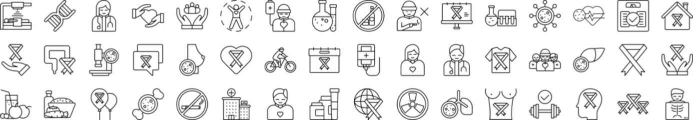 World cancer icons collection vector illustration design