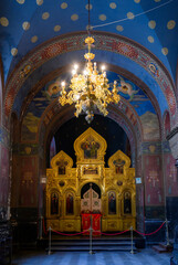 Altar of the Panteleimon Cathedral of the Christian New Athos Simon-Kananite Monastery in Abkhazia, founded in 1875 and consecrated in 1900