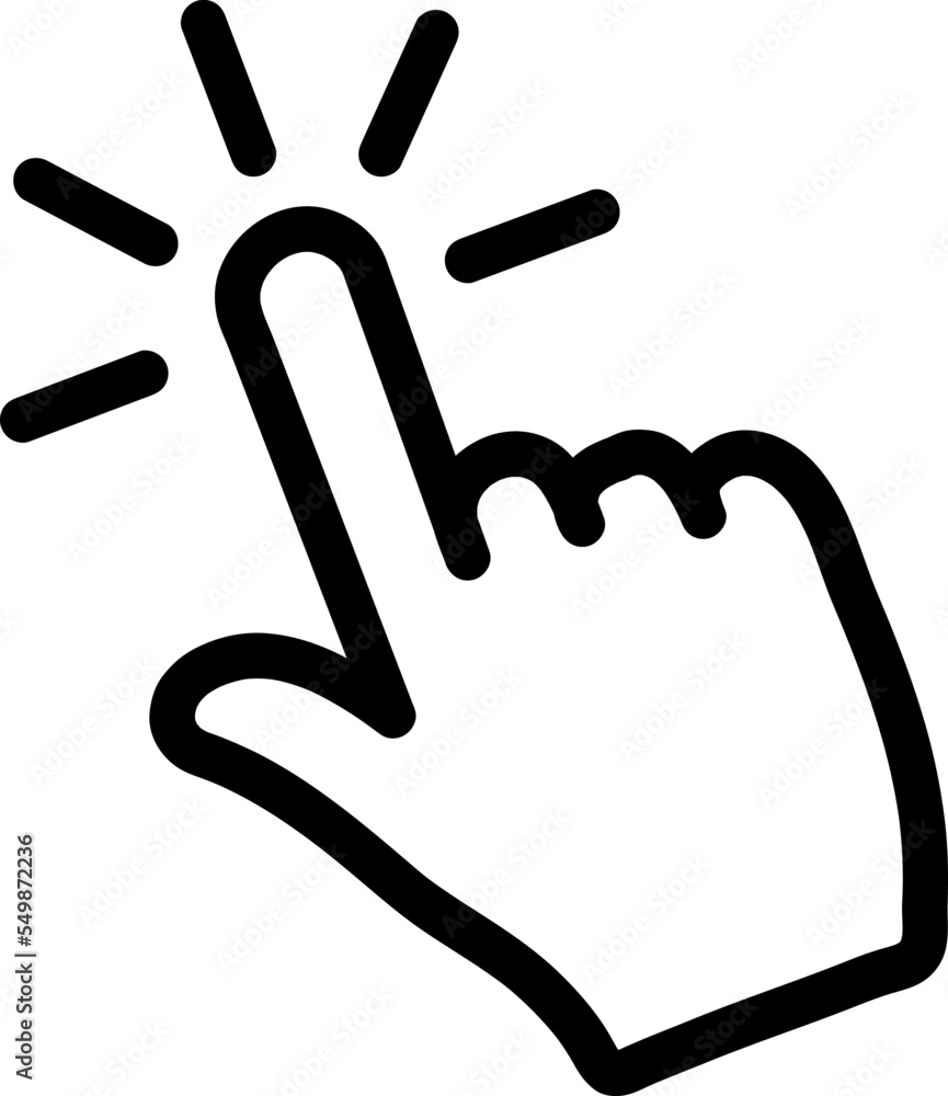 Poster hand cursor click icon symbol. symbol for web site computer and mobile vector on white background..e