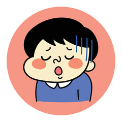 残念な表情のコミカルな男性キャラクターイラスト素材