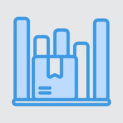 Statistics sales icon in blue style about logistics, use for website mobile app presentation