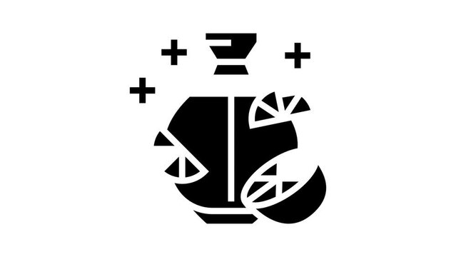 citrus notes perfume glyph icon animation