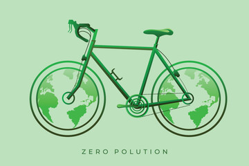 Fototapeta premium Go Green Save the world illustration
