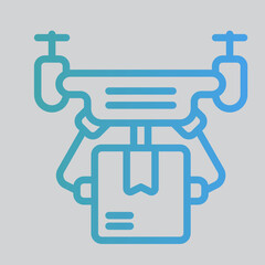 Obraz premium Drone delivery icon in gradient style about logistics, use for website mobile app presentation