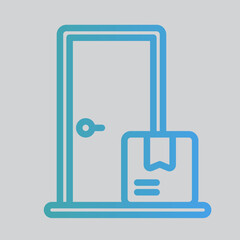 Door delivery icon in gradient style about logistics, use for website mobile app presentation