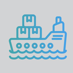 Cargo ship icon in gradient style about logistics, use for website mobile app presentation