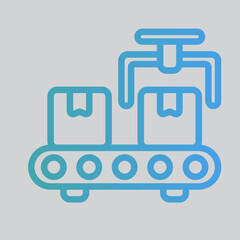 Conveyor icon in gradient style about logistics, use for website mobile app presentation