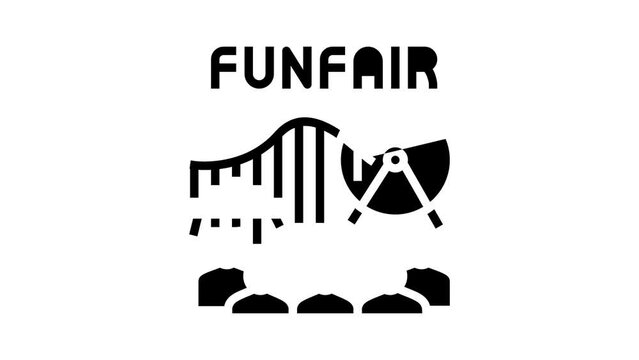 funfair amusement park glyph icon animation