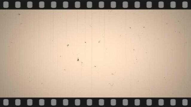 古いフィルム風のダスト＆スクラッチのフレーム背景（セピアカラー）