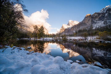 Yosemite national park in winter season,Yosemite National park,California, USA.
