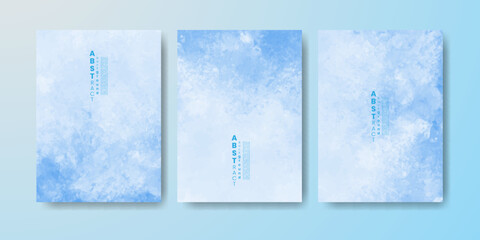 Set of cards with bright colorful vector watercolor background. Design for your date, postcard, banner.