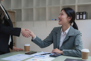 Business people handshake with business partners. Successful business concept. shaking hand after deal concept