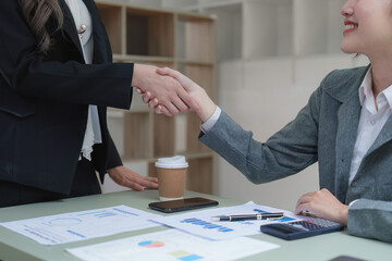 Business people handshake with business partners. Successful business concept. shaking hand after deal concept