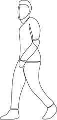simplicity people freehand continuous line drawing flat design.