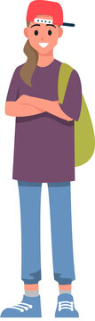 Happy group of teen and Family traveler
.Vector illustration cartoon character.
