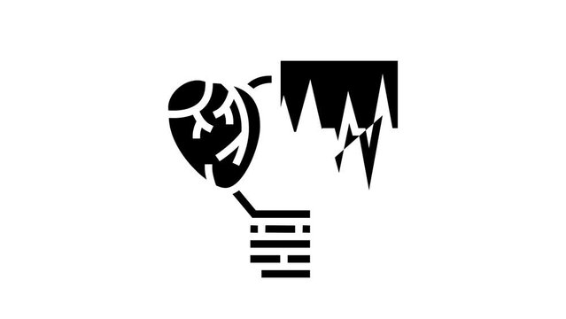 irregular heartbeats glyph icon animation