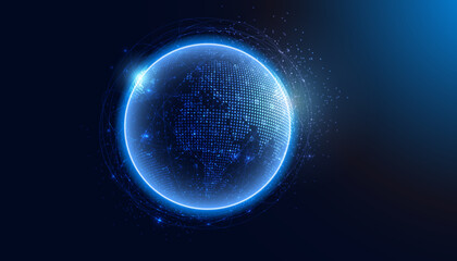 Abstract world Technology Communication business, network on a modern background futuristic digital