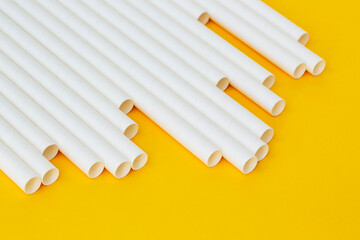 White disposable eco-friendly paper straws