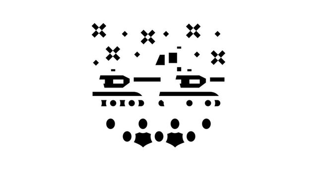 military parade glyph icon animation