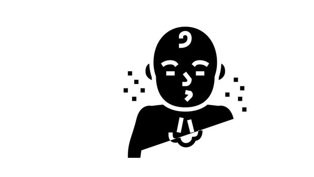 sneeze reflex glyph icon animation