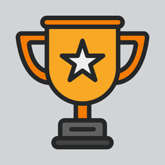 Trophy icon in filled line style, use for website mobile app presentation