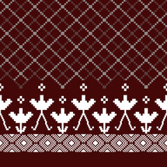 Scottish cross stitch ethnic pattern seamless pattern for fabric print cloth dress sarong traditional design 