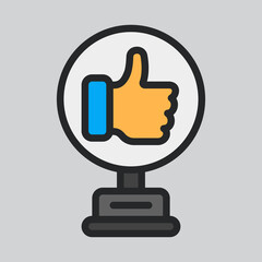 Trophy icon in filled line style, use for website mobile app presentation