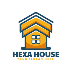 Vector Logo Illustration Hexa House Simple Mascot Style