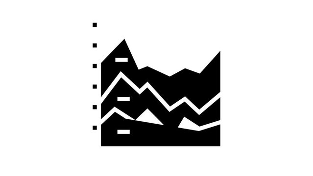 stacked area chart glyph icon animation
