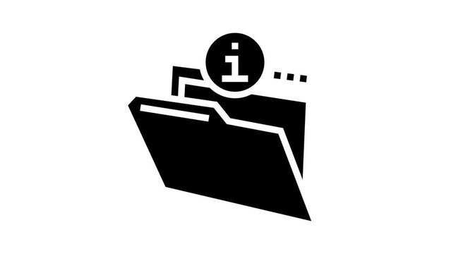 information folder glyph icon animation