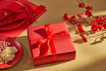 Thankful present Lunar New Year. Holiday content. 