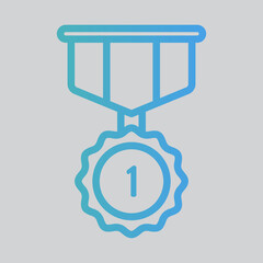 First medal icon in gradient style, use for website mobile app presentation