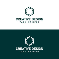 Abstract corporate branding logo design template, with hexagon geometric combination