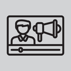 Influencer icon in line style, use for website mobile app presentation