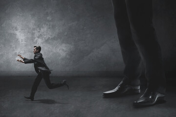 Business man escape 3d illustration