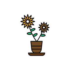 Flower plant icon logo design template vector isolated