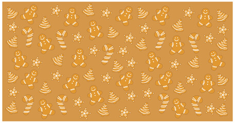  christmas pattern christmas cookie in the shape of star cane tree and dummy vector